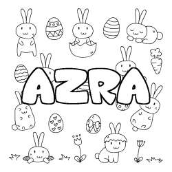 Coloración del nombre AZRA - decorado Pascua