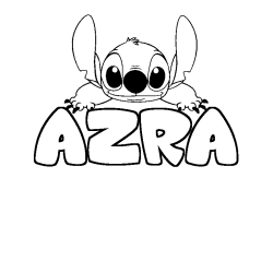 Coloración del nombre AZRA - decorado Stitch