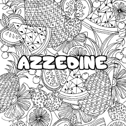 Coloración del nombre AZZEDINE - decorado mandala de frutas