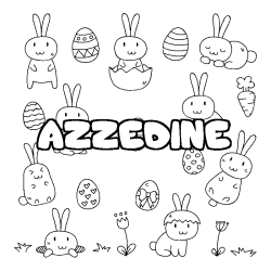 Coloración del nombre AZZEDINE - decorado Pascua