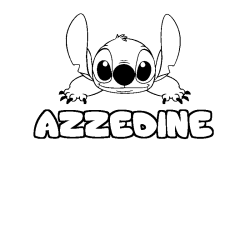 Coloración del nombre AZZEDINE - decorado Stitch