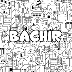 Coloración del nombre BACHIR - decorado ciudad