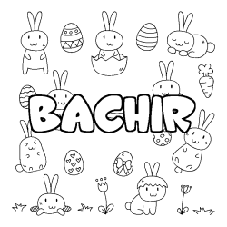 Coloración del nombre BACHIR - decorado Pascua