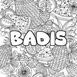 Coloración del nombre BADIS - decorado mandala de frutas