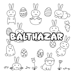 Coloración del nombre BALTHAZAR - decorado Pascua