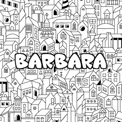 Dibujo para colorear BARBARA - decorado ciudad