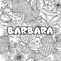 Dibujo para colorear BARBARA - decorado mandala de frutas