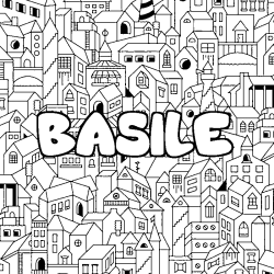 Coloración del nombre BASILE - decorado ciudad