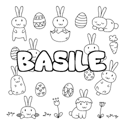 Coloración del nombre BASILE - decorado Pascua