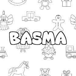 Coloración del nombre BASMA - decorado juguetes