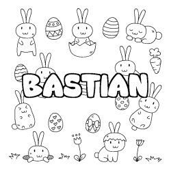 Coloración del nombre BASTIAN - decorado Pascua