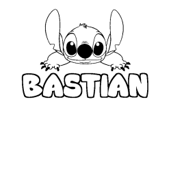 Coloración del nombre BASTIAN - decorado Stitch