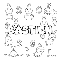 Coloración del nombre BASTIEN - decorado Pascua