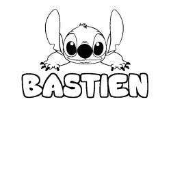 Coloración del nombre BASTIEN - decorado Stitch