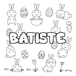 Coloración del nombre BATISTE - decorado Pascua