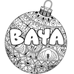 Coloración del nombre BAYA - decorado bola de Navidad