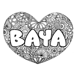 Dibujo para colorear BAYA - decorado mandala de coraz&oacute;n