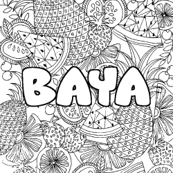 Dibujo para colorear BAYA - decorado mandala de frutas