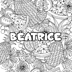 Dibujo para colorear B&Eacute;ATRICE - decorado mandala de frutas