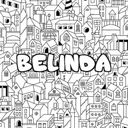 Dibujo para colorear BELINDA - decorado ciudad