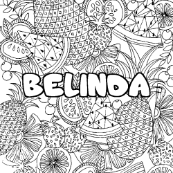 Dibujo para colorear BELINDA - decorado mandala de frutas