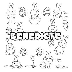 Dibujo para colorear BENEDICTE - decorado Pascua