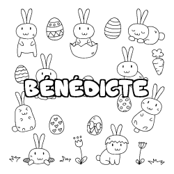 Dibujo para colorear B&Eacute;N&Eacute;DICTE - decorado Pascua