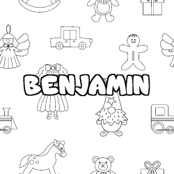 Coloración del nombre BENJAMIN - decorado juguetes