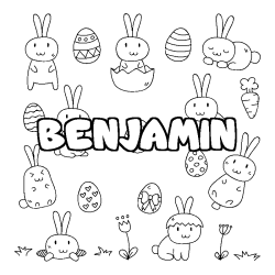 Coloración del nombre BENJAMIN - decorado Pascua