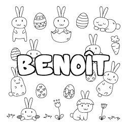 Coloración del nombre BENOÎT - decorado Pascua