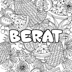 Coloración del nombre BERAT - decorado mandala de frutas