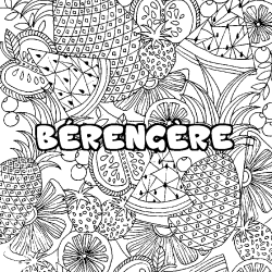 Dibujo para colorear B&Eacute;RENG&Egrave;RE - decorado mandala de frutas