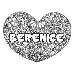 Dibujo para colorear B&Eacute;R&Eacute;NICE - decorado mandala de coraz&oacute;n