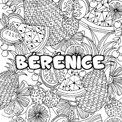 Dibujo para colorear B&Eacute;R&Eacute;NICE - decorado mandala de frutas