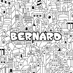 Coloración del nombre BERNARD - decorado ciudad