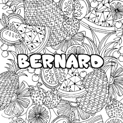 Coloración del nombre BERNARD - decorado mandala de frutas