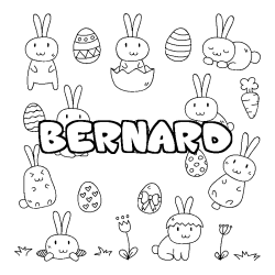 Coloración del nombre BERNARD - decorado Pascua