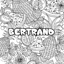 Coloración del nombre BERTRAND - decorado mandala de frutas