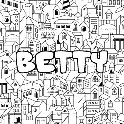 Coloración del nombre BETTY - decorado ciudad