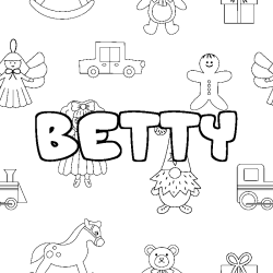 Coloración del nombre BETTY - decorado juguetes