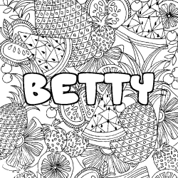 Dibujo para colorear BETTY - decorado mandala de frutas