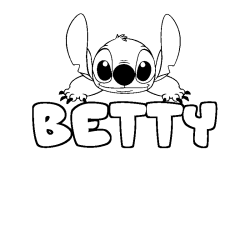 Coloración del nombre BETTY - decorado Stitch