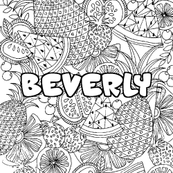 Coloración del nombre BEVERLY - decorado mandala de frutas