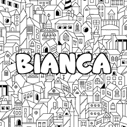 Coloración del nombre BIANCA - decorado ciudad