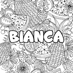 Dibujo para colorear BIANCA - decorado mandala de frutas