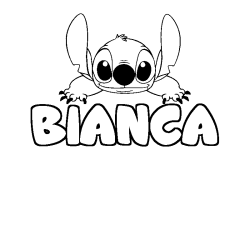 Coloración del nombre BIANCA - decorado Stitch