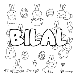 Coloración del nombre BILAL - decorado Pascua