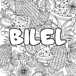 Coloración del nombre BILEL - decorado mandala de frutas