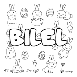 Coloración del nombre BILEL - decorado Pascua