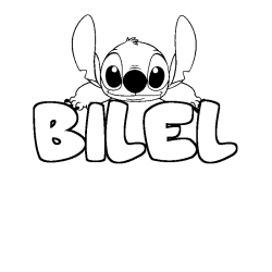 Coloración del nombre BILEL - decorado Stitch